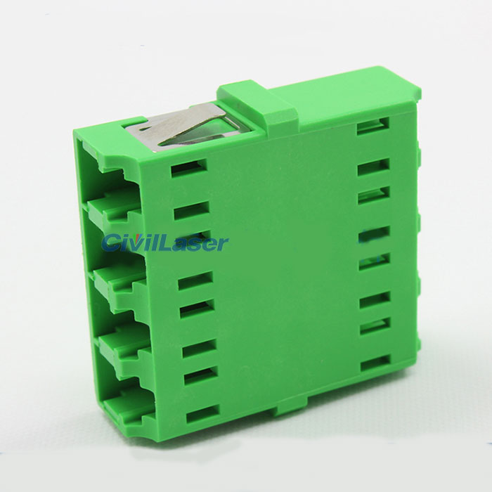 LC APC Connector Four Core Plastic 녹색 Fiber Optic Adapter